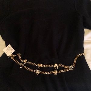 NWT St. John handbag charm gold chain belt.